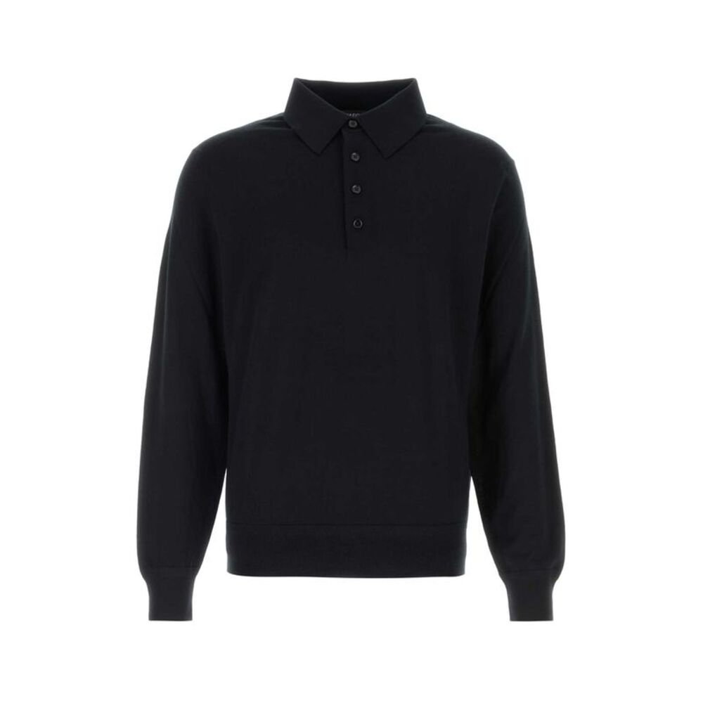 Tom Ford Men Black Wool Polo